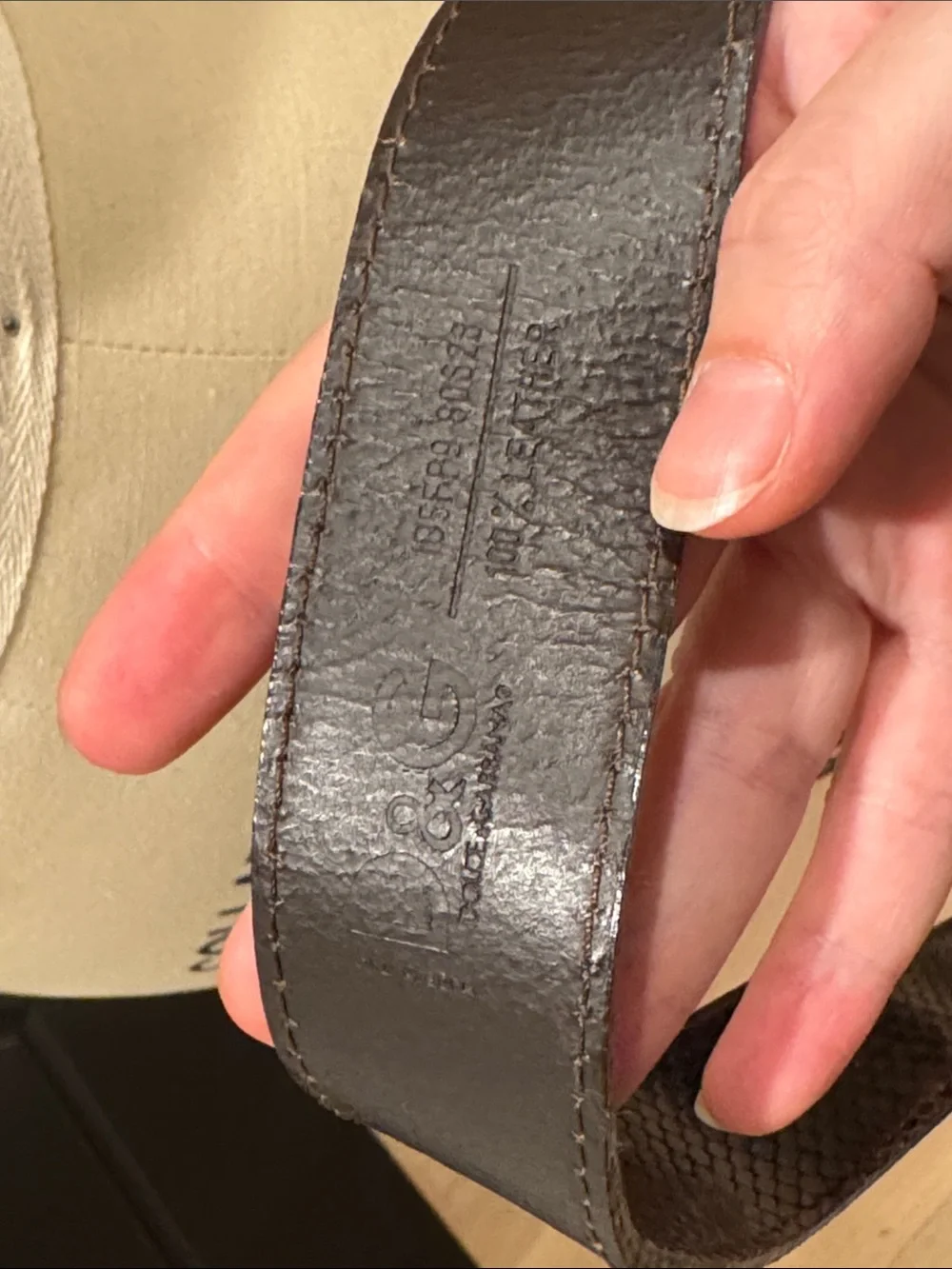 Vintage D&G Brown Textured Leather Belt with Silver D&G Logo Buckle
